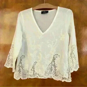 Zara Embroidery & Lace  Blouse